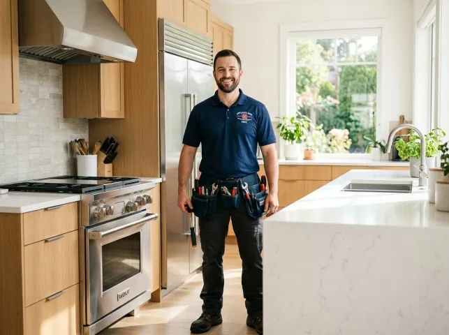 Appliance Repair Hero technician in a Brookfield, IL kitchen after an appliance repair
